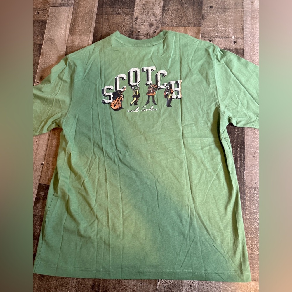 Scotch & Soda Graphic T‎ Shirt NWT Size Large Green Myrtle Band Tee Streetwear